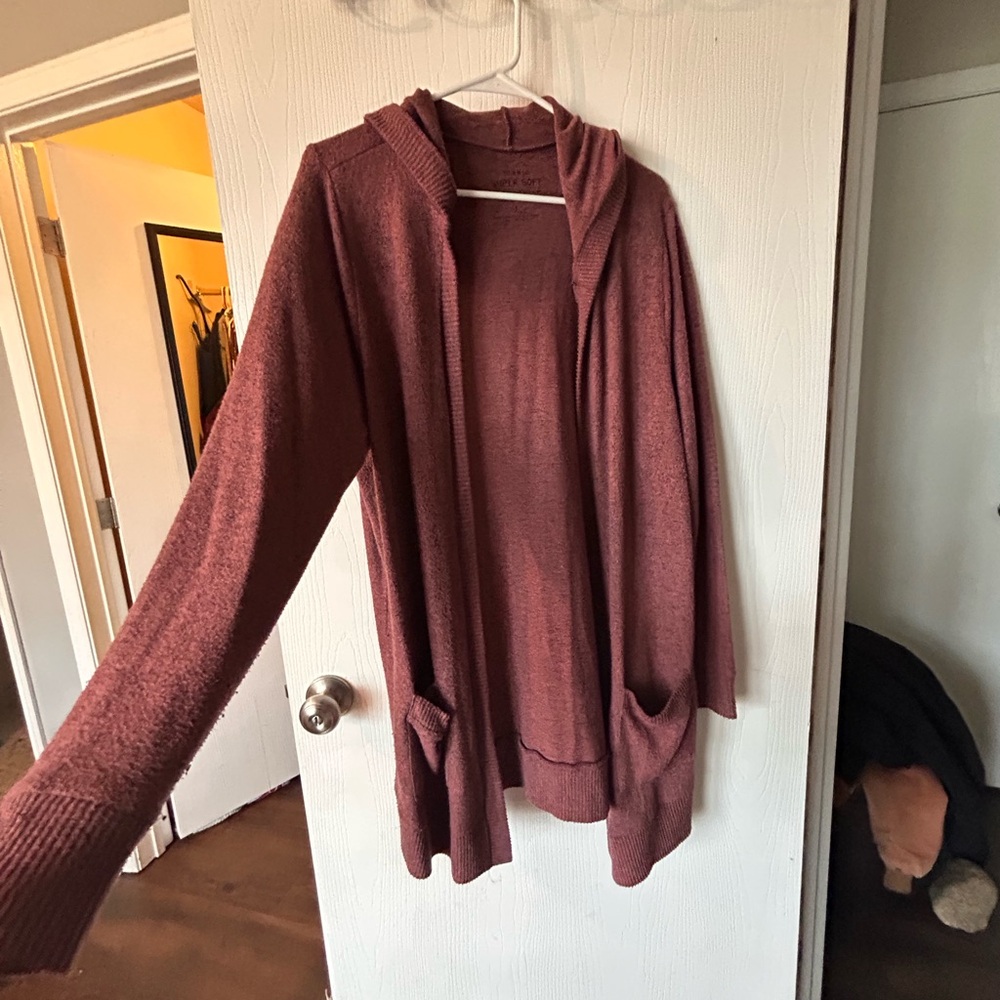 torrid Open-Front Hooded Cardigan Sweater - Mauve Pink
